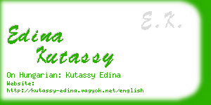 edina kutassy business card